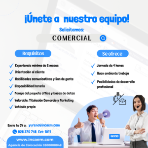 oferta empleo: comercial