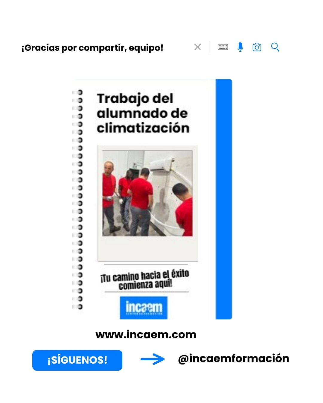 Trabajo del alumnado de climatización